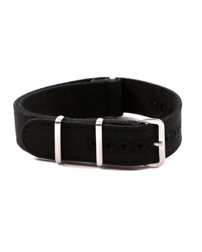 CANVAS NATO STRAP BLACK 20mm Stitched holes L:28