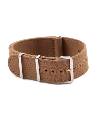 CANVAS NATO STRAP LIGHT BROWN 22mm Stitched holes