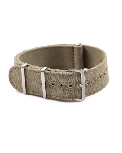 CANVAS NATO STRAP DARK ARMY GREEN 22mm Stitched holes