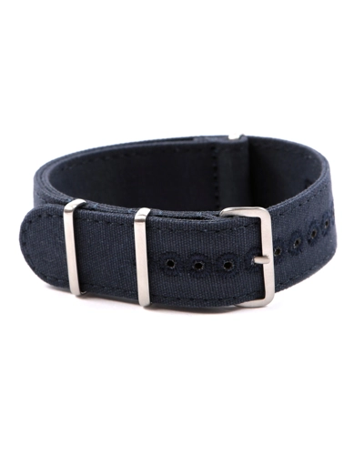 CANVAS NATO STRAP NAVY BLUE 22mm Stitched holes