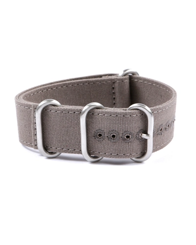 Canvas nato watch strap - Squared End 24mm Light Grey Zulu Style