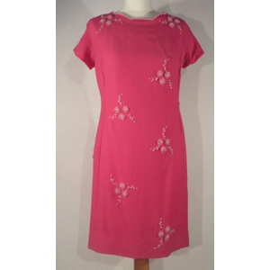 Lovely ‘50s beaded pink dress, 12
