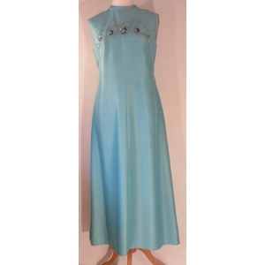 Bejewelled sea green evening gown, 12