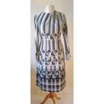 B&W floral & stripes '60s dress, 12