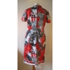 White, black & red foliage dress, 10
