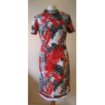 White, black & red foliage dress, 10