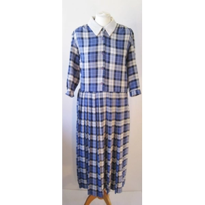Blue & white tartan dress, 10