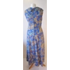 Long blue patterned dress, 12