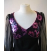Black gown w/pink & purple sequins, 8