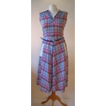Belted multicoloured check dress, 6