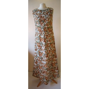 Long floral white & green dress, 10