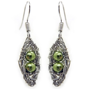 Silver Peas-in-a-Pod Earrings