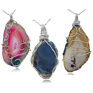 Wire Wrapped Agate Necklaces