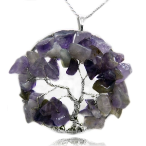 Amethyst Wired Tree of Life Necklaces