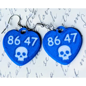 86 47 Skull Heart Earrings