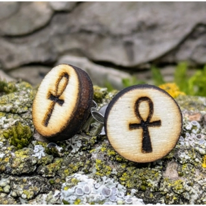 Ankh Wooden Earring Studs
