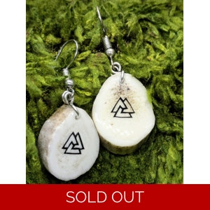 Deer Antler Slice Valknut earrings