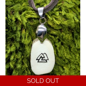 Deer Antler Slice Valknut Necklace