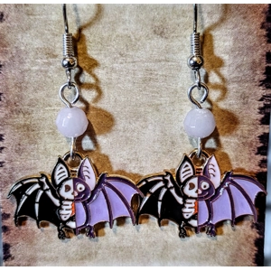 Bat Half-Skeleton Earrings
