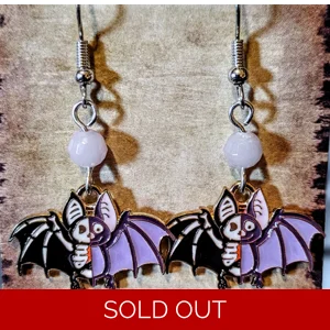 Bat Half-Skeleton Earrings