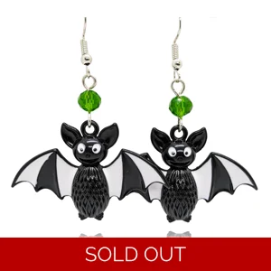Black & White Bat Earrings