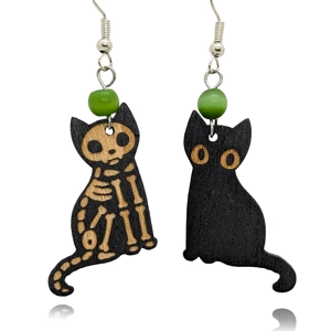 Black Cat Half n Half Earrings