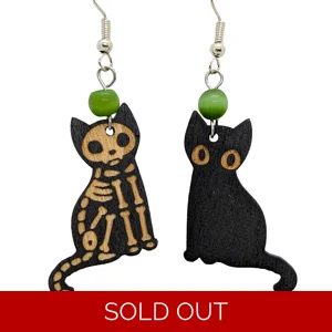 Black Cat Half n Half Earrings