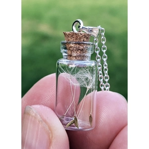 Dandelion Wish in a Bottle Necklace