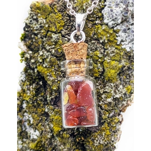 Swedish Gemstone in a Bottle Necklace