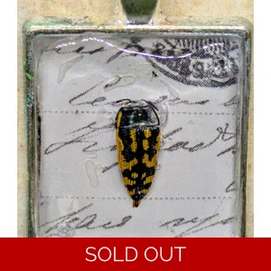 Metallic Wood-boring Beetle Necklace