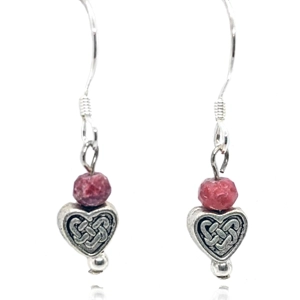 Thulite Heart Knot Earrings