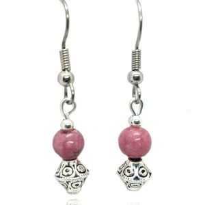 Thulite Saucer Drop Earrings