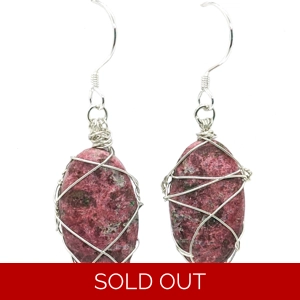 Wired Oval Stone Earrings