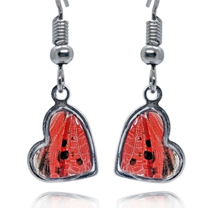 Spotted Lanternfly Tiny Heart Earrings