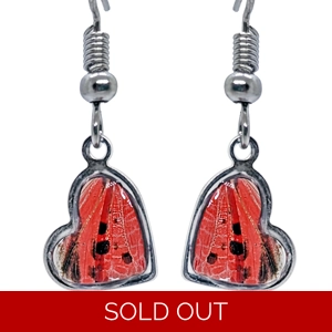 Spotted Lanternfly Tiny Heart Earrings
