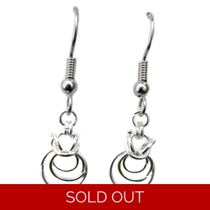 Half Byzantine Hoops Chainmaille Earrings