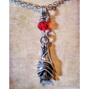 Hanging Bat Necklace - silver