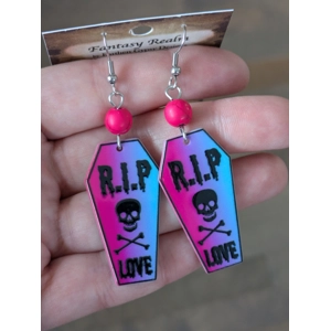 Bright coffin earrings