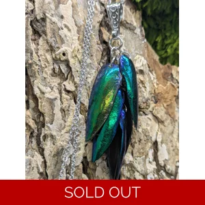 Jewel Beetle Wing Necklace