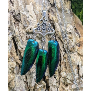 Jewel Beetle Wing Necklace