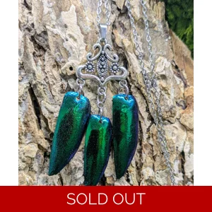 Jewel Beetle Wing Necklace