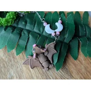 Tiny Bat & Moon Earrings
