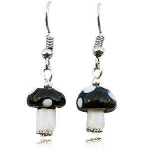 Black Mushroom Earrings