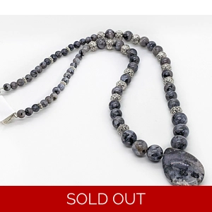 Teardrop Norwegian Moonstone Beaded Necklace