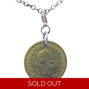 Denmark Queen Krone Coin Necklace
