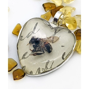 Honey Bee Heart Necklaces