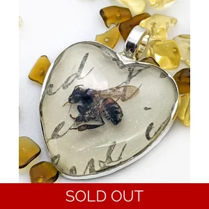 Honey Bee Heart Necklaces