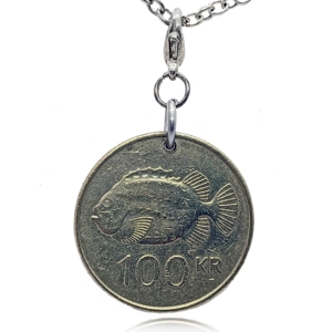Icelandic Fish Krone Coin Necklace