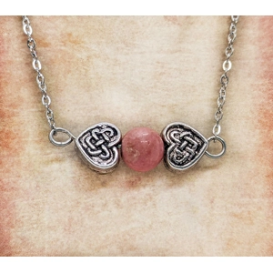 Thulite Heart Knot Necklace