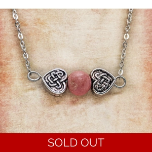 Thulite Heart Knot Necklace